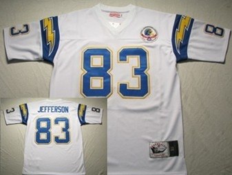 san diego chargers #83 jefferson throwback white