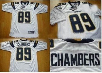 san diego chargers #89 chambers white