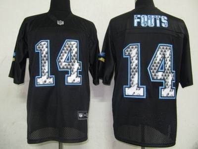 san diego chargers 14 dan fouts black united sideline