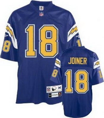 san diego chargers 18# charlie joiner blue throwback jersey
