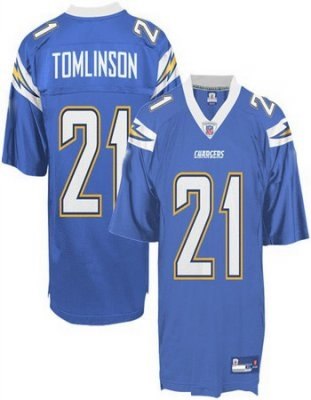 san diego chargers 21# l.tomlinson light blue
