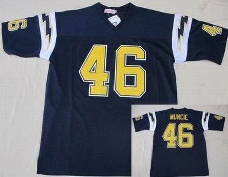san diego chargers 46 chuck muncie throwback d.k blue