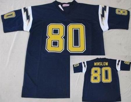 san diego chargers 80 kellen winslow dk blue throwback jerseys