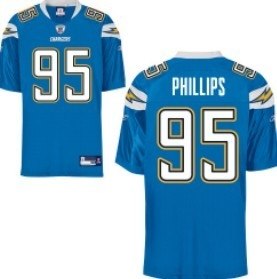 san diego chargers 95 shaun phillips light blue jersey