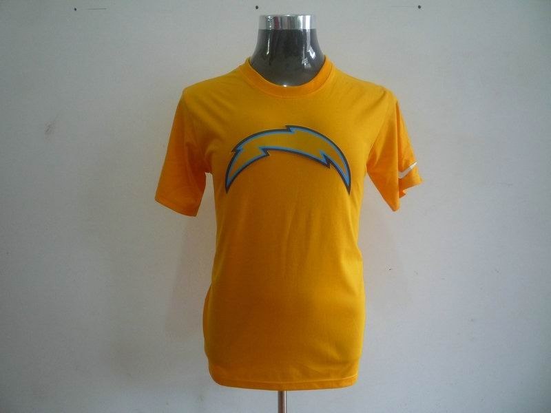 san diego chargers sideline legend authentic logo dri-fit t-shirt yellow
