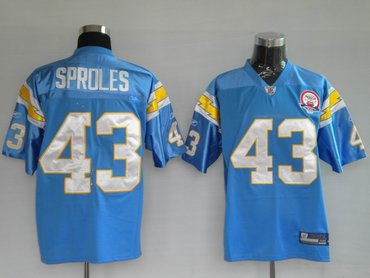 san diego chrgers 43 sproles baby blue 50th jers