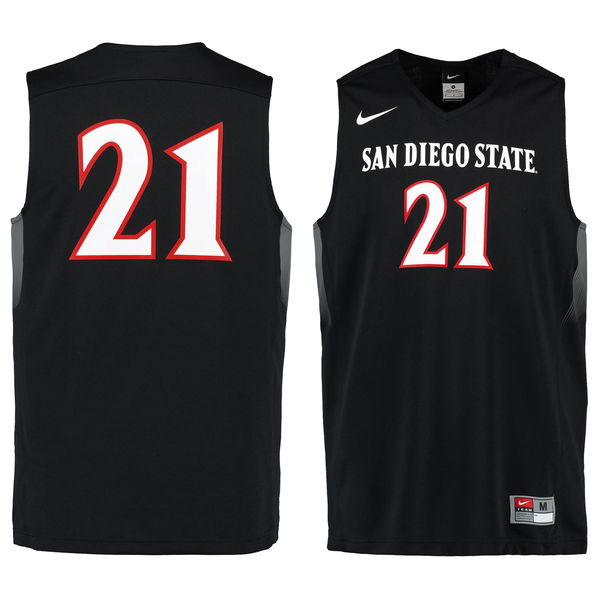 san diego state aztecs 21 black basketball jersey