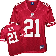 san francisco 49ers 21 gore red women jerseys