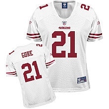 san francisco 49ers 21 gore white women jerseys