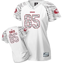san francisco 49ers 85# vernon davis women's zebra field flirt fashion women jerseys
