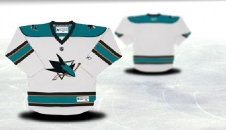 san jose sharks youth white jersey (blank or customized)