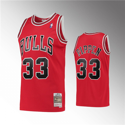 Chicago Bulls Scottie Pippen Red Hardwood Classics Swingman stitched Jersey #33