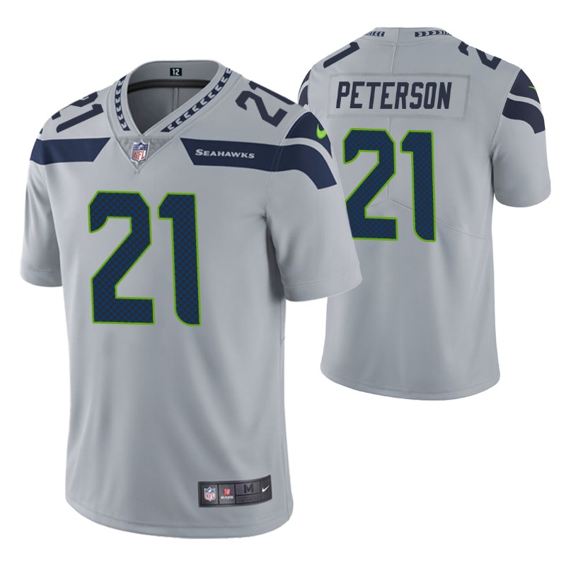 seahawks adrian peterson vapor limited gray jersey men stitched