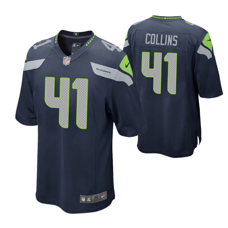 seahawks alex collins game jersey college navy stitched
