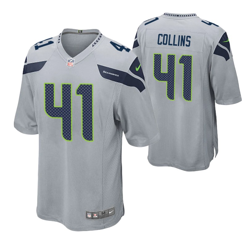 seahawks alex collins game jersey gray stitched