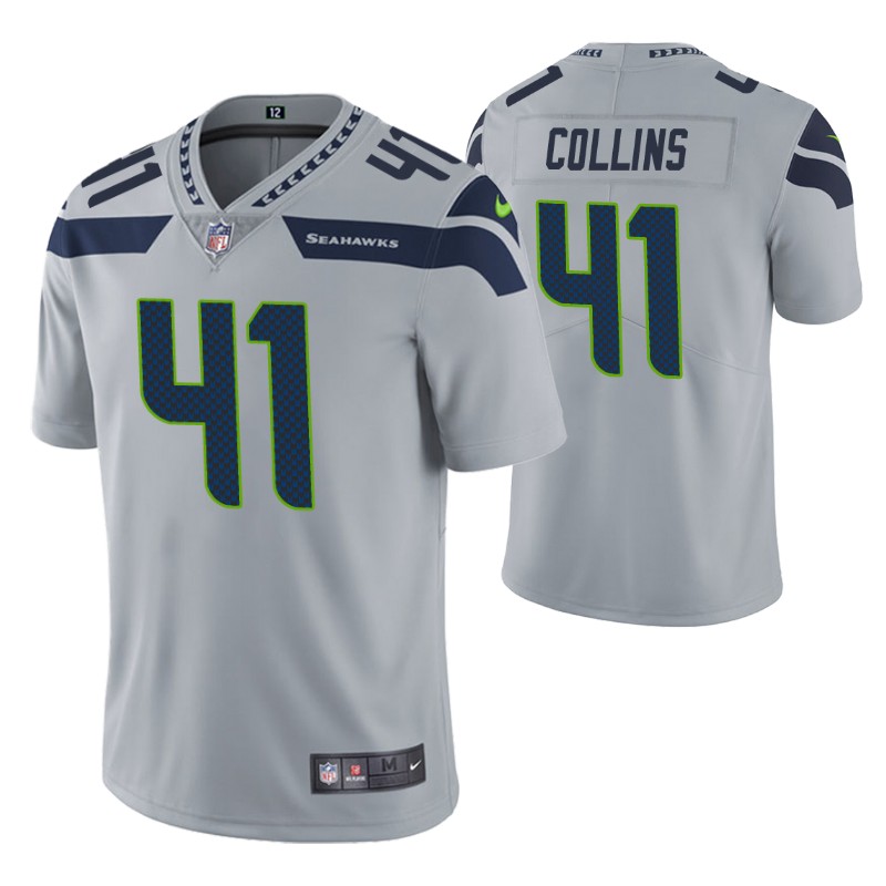 seahawks alex collins vapor limited jersey gray men stitched