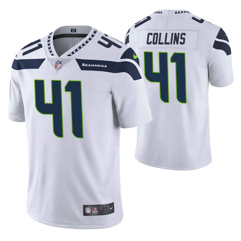seahawks alex collins vapor limited jersey white men stitched