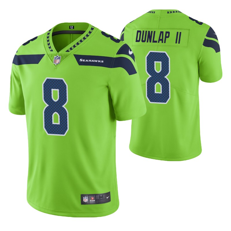 seahawks carlos dunlap ii vapor limited neon green jersey men stitched