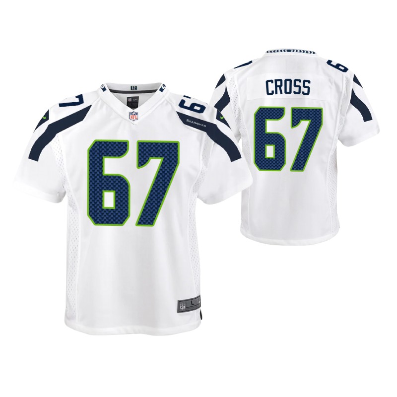 seahawks charles cross game youth jersey white stitched