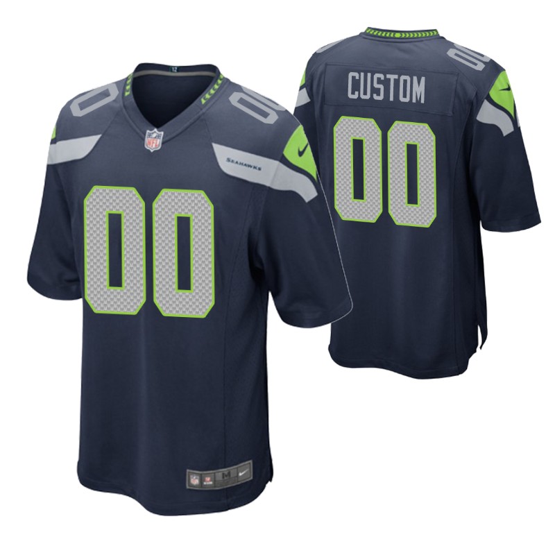 seahawks custom game jersey college navy stitched