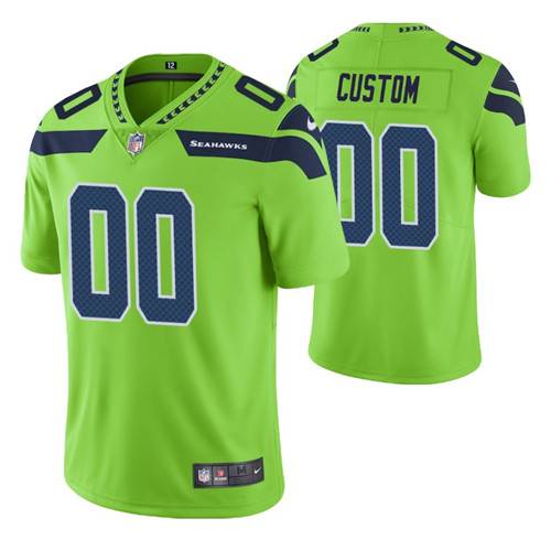 seahawks custom vapor limited neon green jersey men stitched