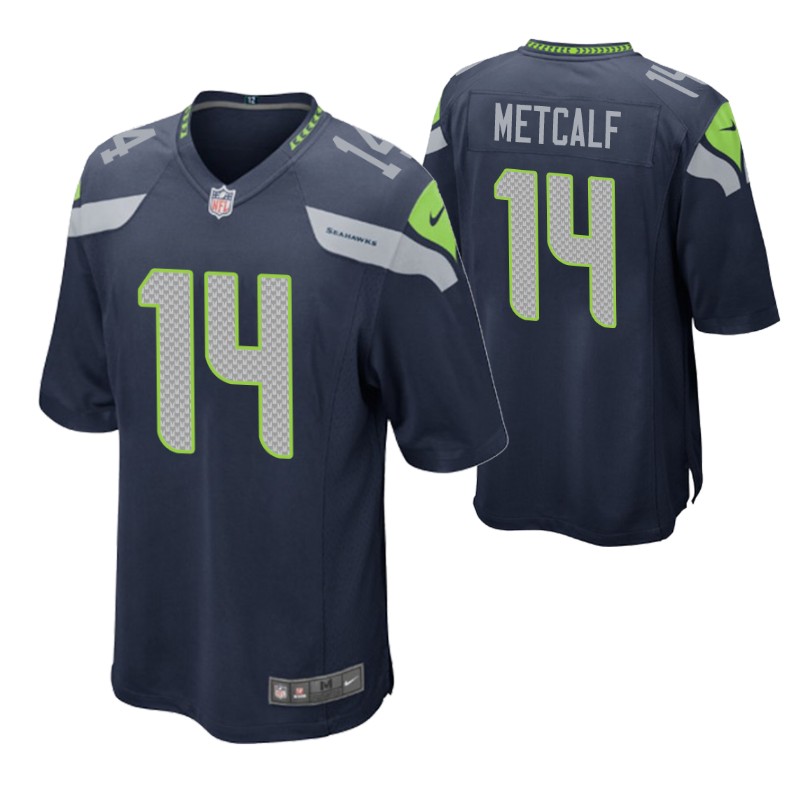 seahawks dk metcalf game jersey college navy stitched