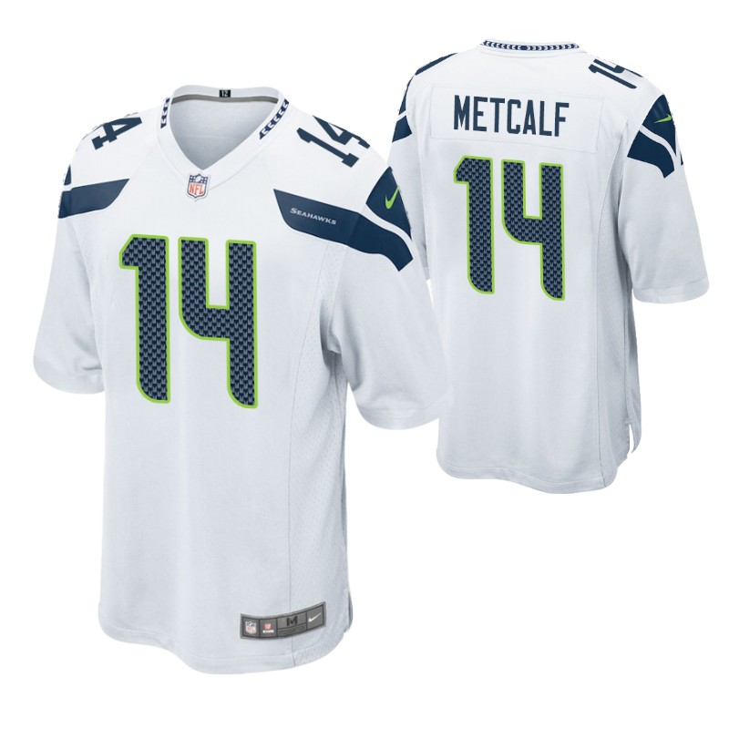 seahawks dk metcalf game jersey white stitched