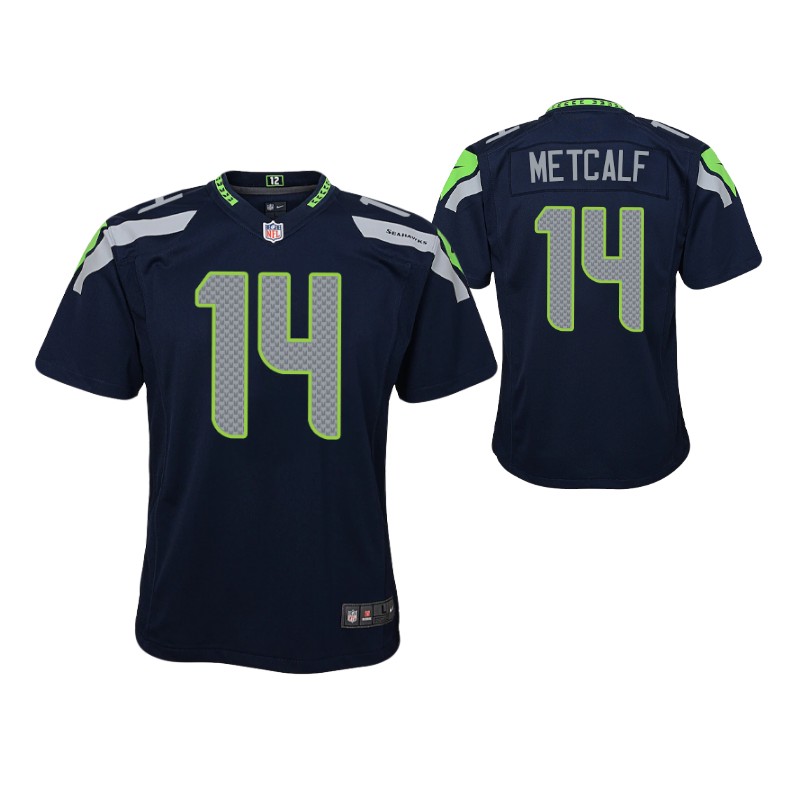 seahawks dk metcalf game youth jersey college navy stitched