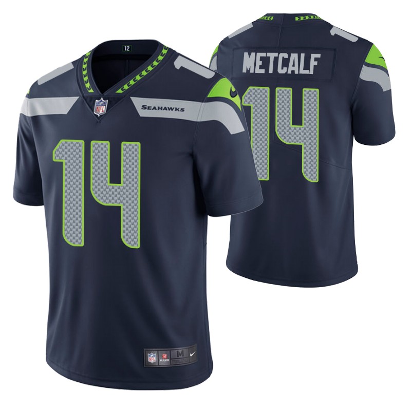seahawks dk metcalf vapor limited college navy jersey men stitched