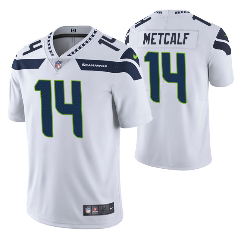 seahawks dk metcalf vapor limited white jersey men stitched