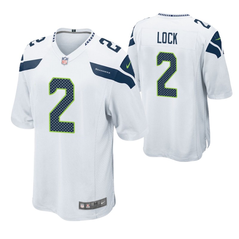 seahawks drew lock game jersey white stitched