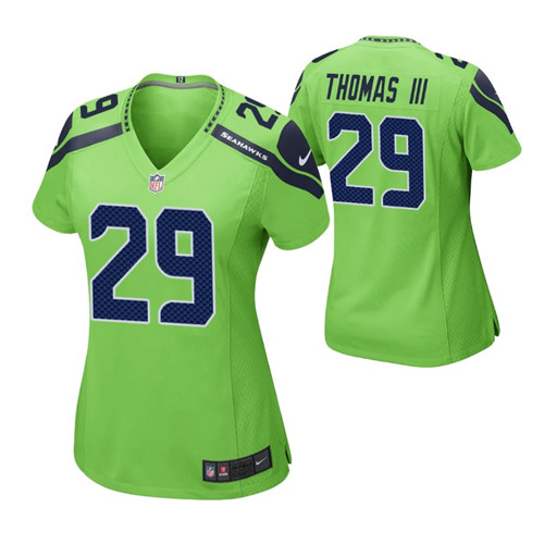 seahawks earl thomas iii retired player alternate game women's jersey neon green stitched