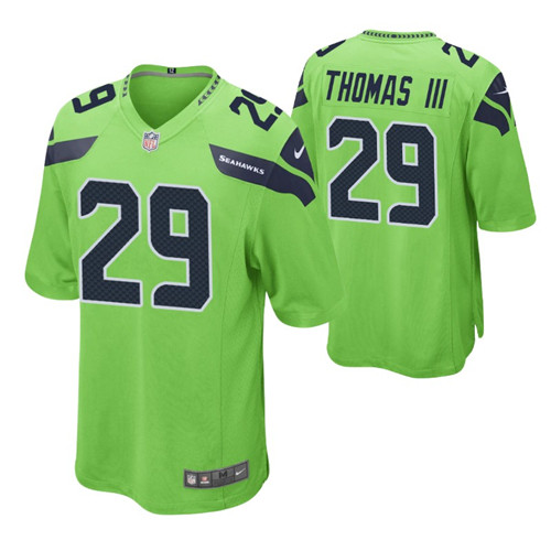 seahawks earl thomas iii retired player game jersey neon green stitched
