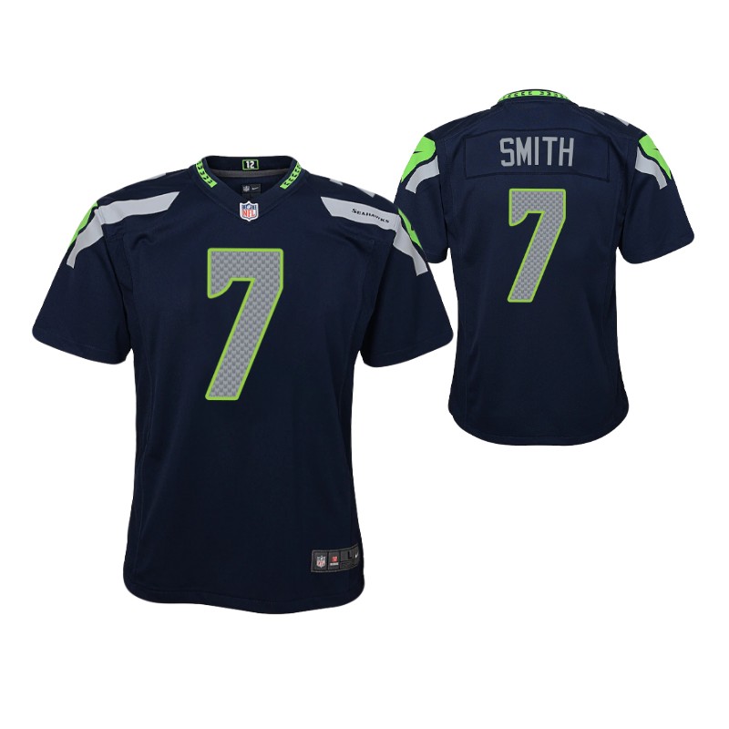 seahawks geno smith game youth jersey college navy stitched