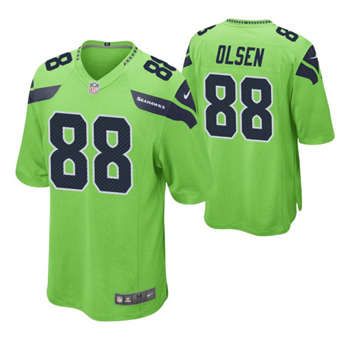seahawks greg olsen retired player game jersey neon green stitched