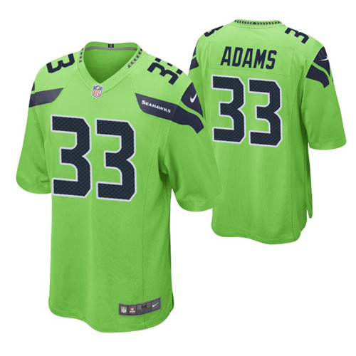 seahawks jamal adams game jersey neon green stitched