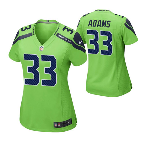 seahawks jamal adams game women's jersey neon green stitched