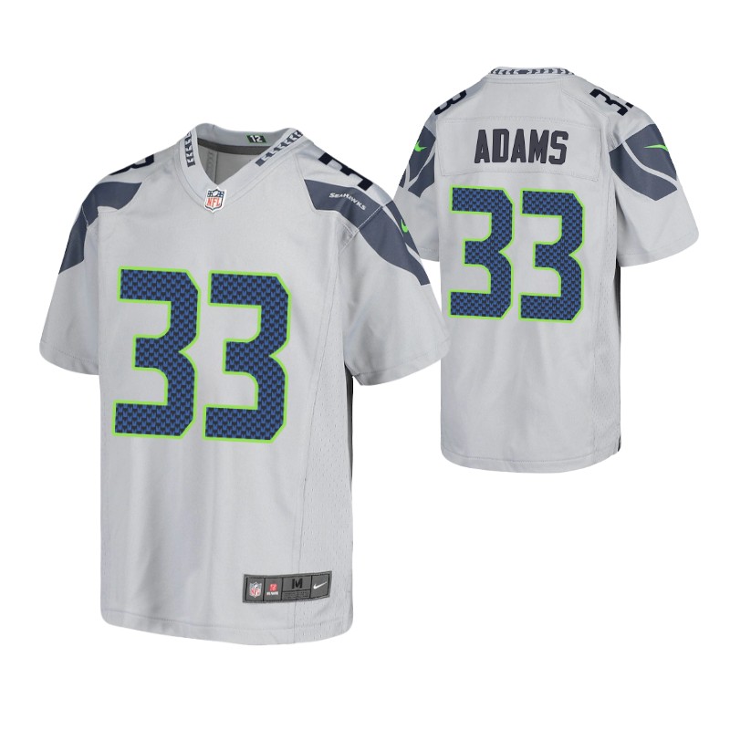 seahawks jamal adams game youth jersey gray stitched