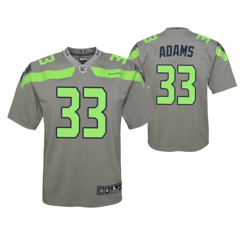 seahawks jamal adams inverted game youth jersey gray stitched