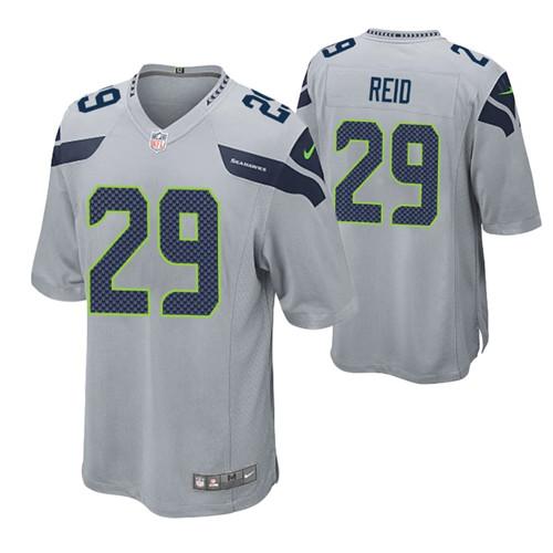seahawks john reid game jersey gray stitched