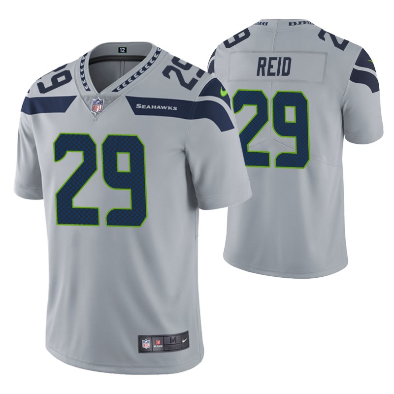 seahawks john reid vapor limited gray jersey men stitched