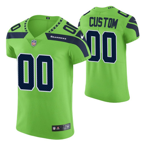 seahawks neon green vapor elite custom jersey stitched
