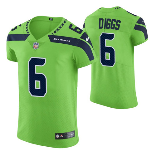 seahawks neon green vapor elite quandre diggs jersey stitched