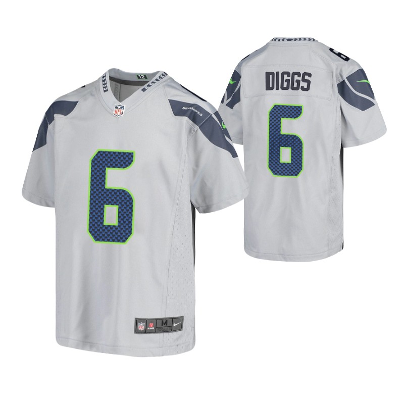 seahawks quandre diggs game youth jersey gray stitched