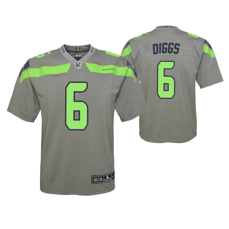seahawks quandre diggs inverted game youth jersey gray stitched
