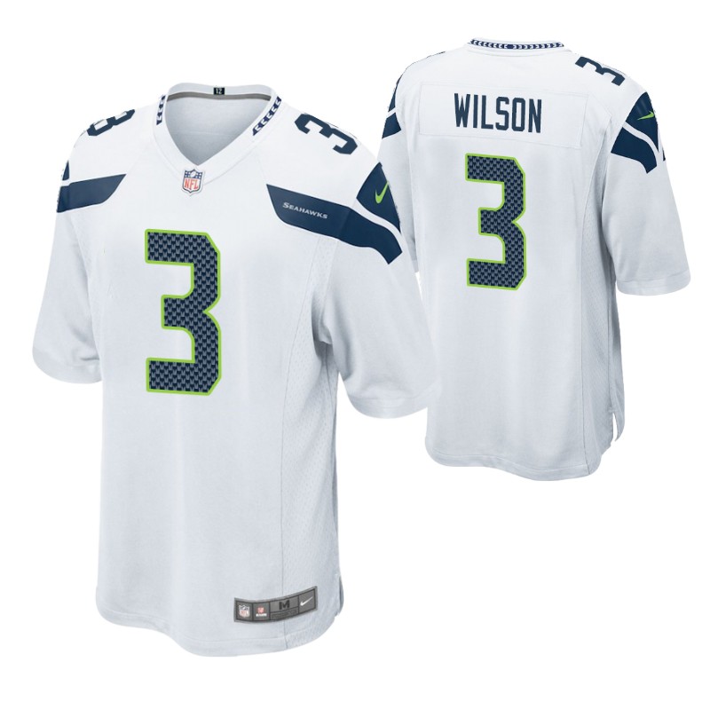 seahawks russell wilson game jersey white men's stitched