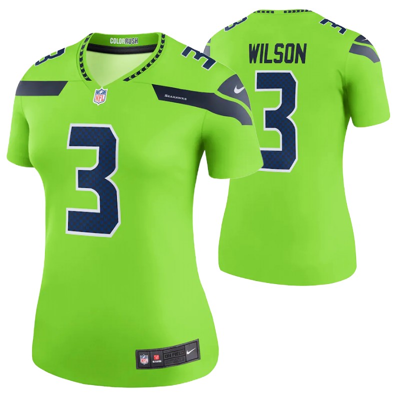 seahawks russell wilson jersey color rush legend women's stitched