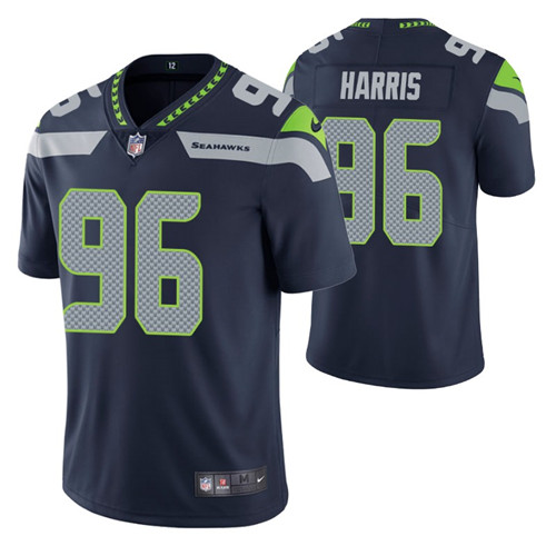 seahawks shelby harris vapor limited college navy jersey men stitched