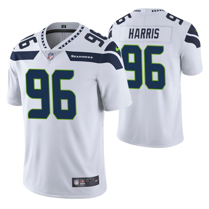 seahawks shelby harris vapor limited white jersey men stitched