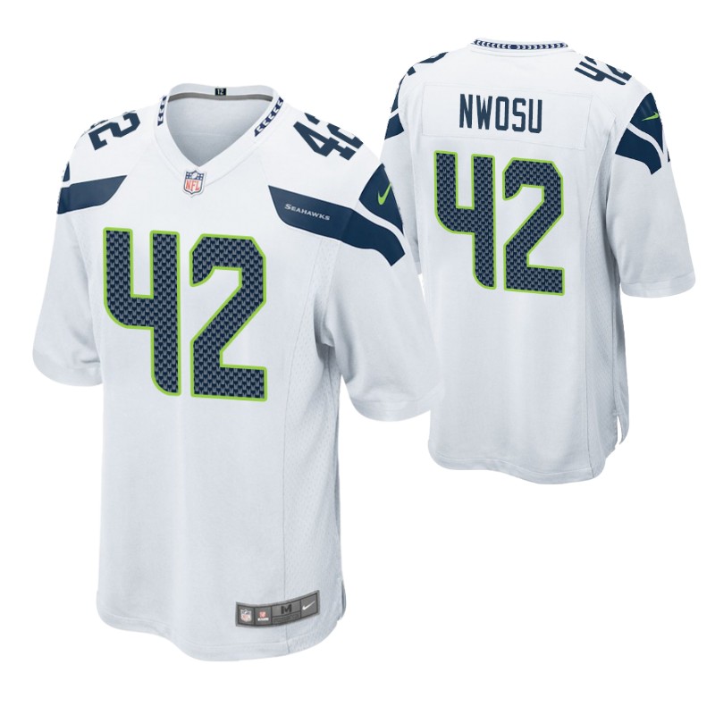 seahawks uchenna nwosu game jersey white stitched